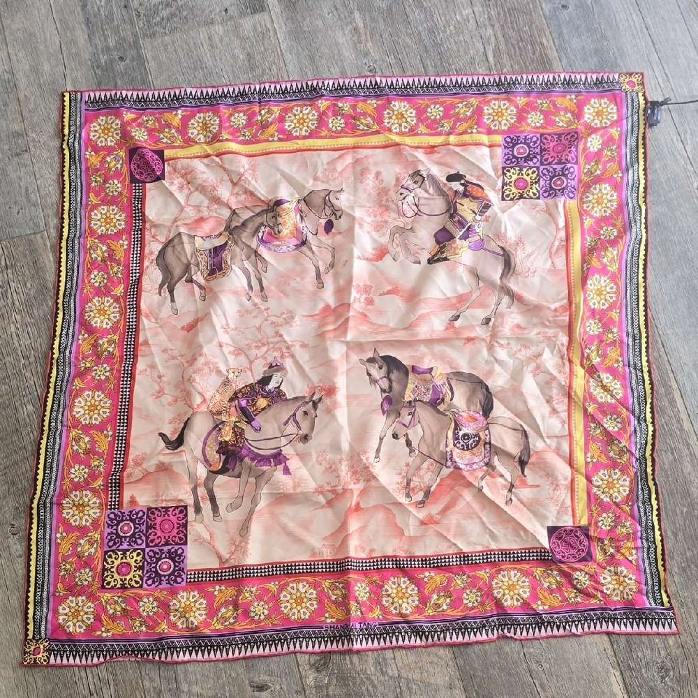 Shanghai Tang Equestrian Print Scarf